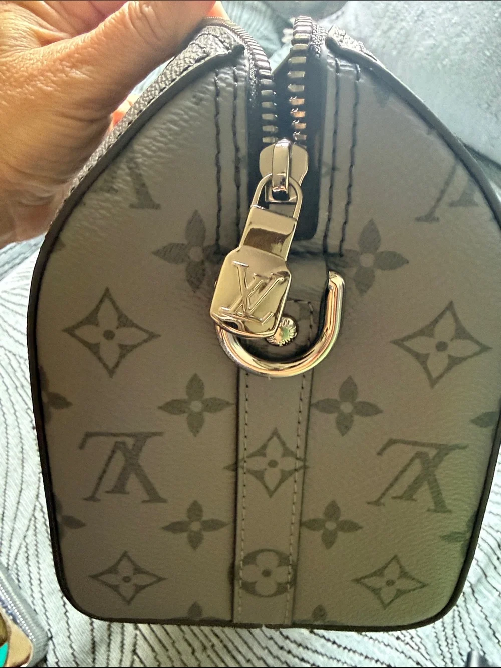 Designer INSPIRED  lvBlack Monogram Eclipse Messenger Bag with Adjustable Strap
